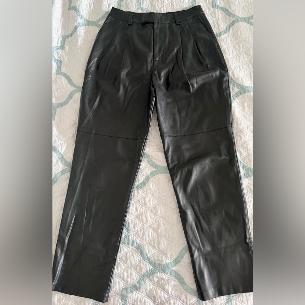 Rails Black Leather Dress Pants